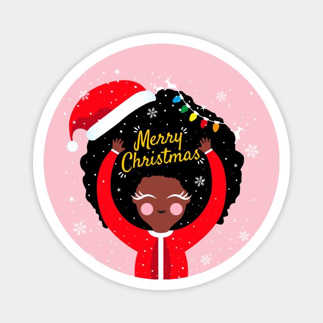 Black Girl Santa Claus Magnet by Riczdodo